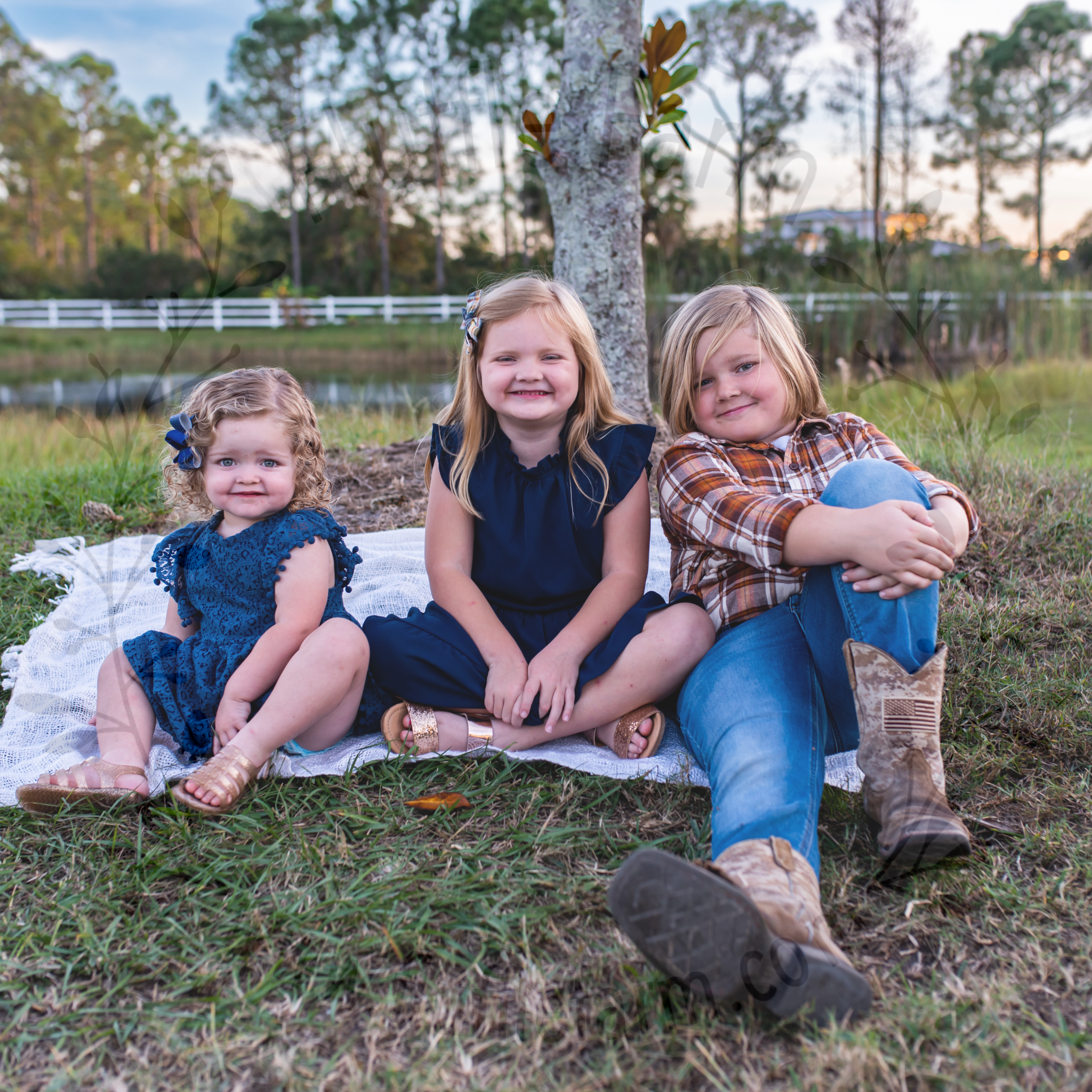 Powell Kids by Magnolia Bend tree